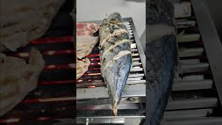 Grilled food for tonight food grilling qbstove moderncharcoalstove meat fish [upl. by Emmey971]