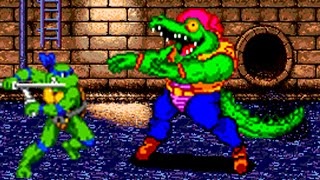 Teenage Mutant Ninja Turtles Genesis All Bosses No Damage [upl. by Nynnahs]