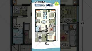 30’× 45’ House Plan with Car Parking 30 by 45 Home Plan 3045 House Plan East Facing 3BHK Home [upl. by Suki373]