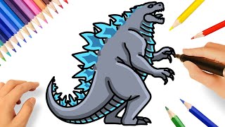 HOW TO DRAW GODZILLA 🔥 [upl. by Nagirrek805]