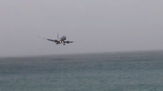 SCARY Westjet Boeing 737 almost crashes into water  St Maarten [upl. by Dnomaj]