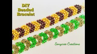 Chevron Beaded bracelet Super Easy DIY 💞 [upl. by Eidnalem]