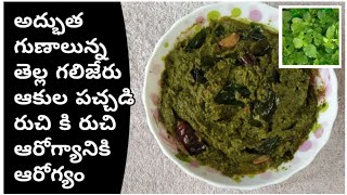 తెల్లగలిజేరు ఆకుల పచ్చడి tella galijeru chutneyకిడ్నీ లివర్ మధుమేహ సమస్యలకు దివ్యౌషధంTasty [upl. by Ocirderf451]