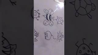 Animals drawing from circle shapeanimalsinsectsshapedrawingeasydrawing artdrawingtrick [upl. by Syramad]