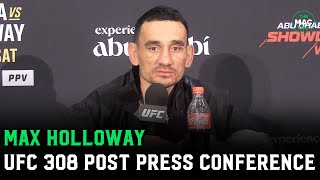 Max Holloway on Ilia Topuria loss quotThis isnt a funeral Ill be backquot  UFC 308 Post Presser [upl. by Peers]