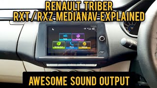 RENAULT TRIBER RXT RXZ 8quot MEDIANAV SYSTEM DETAILED REVIEW amp ULTIMATE SOUND OUTPUT  sansCARi sumit [upl. by Yebba]