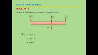 Statics 1 Rigid Bodies  Resultant 1 [upl. by Nysa]