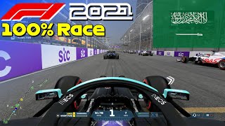 F1 2021  100 Race Jeddah Saudi Arabia in Hamiltons Mercedes  PS5 [upl. by Levana]