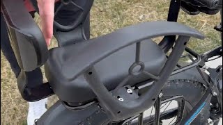 Rear Child Bike Seat Back Mounted Child Bicycle Seat with Back Rest Armrest Foot Pedals Review [upl. by Neva]