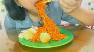 ASMR Spicy Noodles Gekikara Ramen Mukbang Eating Sounds  먹방 [upl. by Menis]