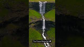 Fossa Waterfall in the FaroeIslands waterfall djimavicair2 fossa nordictravel faroe [upl. by Eelyk688]