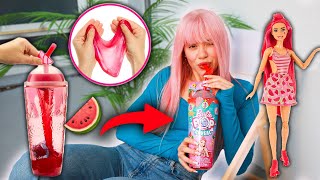 LALKA UKRYTA W KOKTAJLU 🍓 Owocowa Barbie Slime Pop Reveal [upl. by Sontag713]