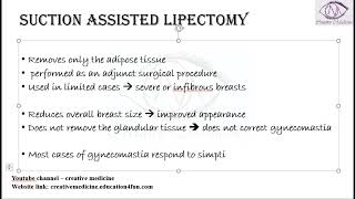 Lec 7 Gyecomastia Suction Lipectomy [upl. by Ahsilef94]