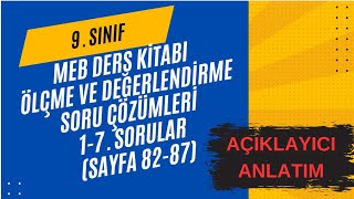 9 Sınıf Matematik  Tema 1  Ölçme ve Değerlendirme Soru Çözümleri 17 Sorular Sayfa 8287 [upl. by Rramed]