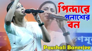 Pindare Polaser Bon  Poushali Banerjee  Bengali Folk Song  পিন্দারে পলাশের বন  Subhajit Studio [upl. by Airdnaz]