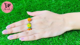 DIY Beaded Rings Tutorial  Beaded Jewelry Making for Beginners [upl. by Bank300]