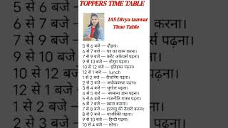 Ias topper divya tanwar time table divyatanwar timetable ias upsc [upl. by Gurias]