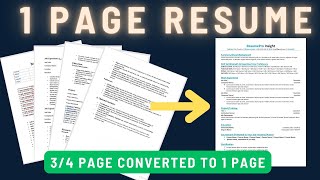 How Make Best One Page Resume Masterclass amp Stand Out Resume Template 2024 🚀 [upl. by Eirrahs]