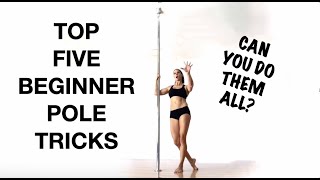 5 Beginner Pole Tricks YOU Should Know  Tutorial by Elizabethbfit [upl. by Ybor242]