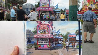 Painting INSANE Detail in Two Hours James Gurney Paints the County Fair in Gouache [upl. by Gamal948]