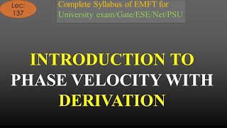 EMFT  Lec 137  Introduction to Phase Velocity with Derivation  R K Classes  Hindi Join Telegram [upl. by Culley833]