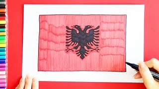 How to draw National Flag of Albania [upl. by Oicelem]