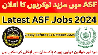 ASF New Jobs 2024  Today Jobs in Pakistan  Apply Before Deadline [upl. by Siravrat926]