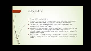 Three Key Principals in Human Rights  Inalienability  Indivisibility  Universality [upl. by Kcirderfla]