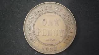 Australia 1 penny 1933Australia coins [upl. by Erialb]