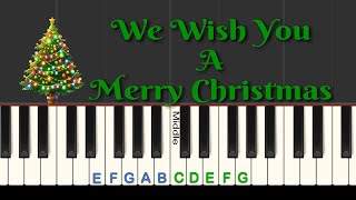 Easy Christmas Piano Playalong We Wish You a Merry Christmas [upl. by Alahcim316]