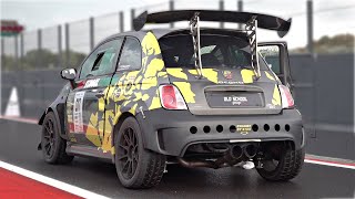 450HP Abarth 695 Biposto Time Attack Build fighting for traction 😱  OnBoard amp Exhaust Flames [upl. by Macmullin372]