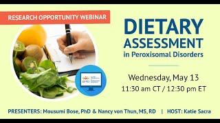 GFPD Webinar Dietary Assessment in Peroxisomal Disorders [upl. by Gore217]