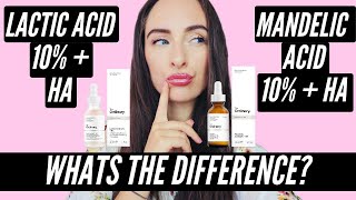 The Ordinary Mandelic Acid 10 HA VS Lactic Acid 10 HA 🧐 WHATSS THE DIFFERENCE [upl. by Dukey45]