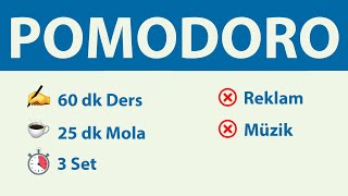 Pomodoro Tekniği  60 dk Ders 25 dk Mola 3 Set  Reklamsız  Müziksiz [upl. by Issor49]