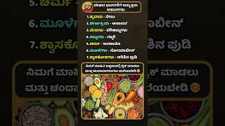 ದೇಹದ ಭಾಗಗಳಿಗೆ ಅತ್ಯುತ್ತಮ ಆಹಾರಗಳು 🥗✨ [upl. by Adalard]