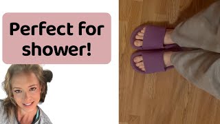 Incredible comfort Great slides for shower or house shoes  Bronax pillow Slippers [upl. by Inihor]