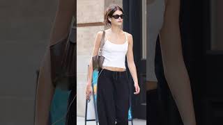 Kaia Gerber Shows off her midriff while sporting model actress [upl. by Colombi]