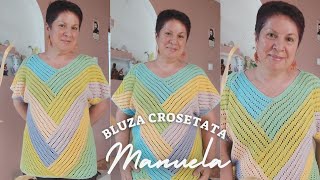 Bluza crosetata Manuela din fir Yarnart Flower Partea aIIa [upl. by Oileve]