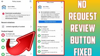 HOW TO FIX FACEBOOK RESTRICTED MONETIZATION POLICY ISSUES NO REQUEST REVIEW BUTTON TUTORIAL [upl. by Georgia]