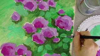 PITTURA acrilica dipingere le ROSE tutorial dipinto fiori flowers arte paiting [upl. by Seitz857]