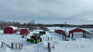 John Deere Tractor Pounding the SNOW Drifts [upl. by Cataldo]