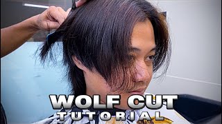 Wolf cut haicut tutorial  How to do wolf cut hairstyle  Basic mens haircut [upl. by Torry]