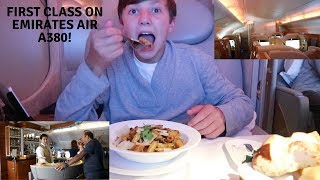 EMIRATES UPGRADED ME TO FIRST CLASS ON AN AIRBUS 380 [upl. by Durarte291]