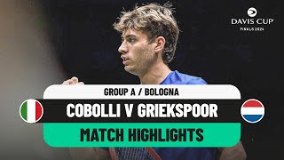 Cobolli v Griekspoor Highlights  Italy v Netherlands Davis Cup 2024 Finals Group Stage [upl. by Coreen]