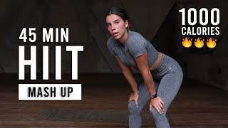 Burn 1000 Calories with this 45 MIN CARDIO HIIT Workout Full Body No Equipment No Repeats [upl. by Asseret]