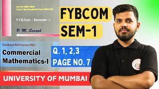 Commercial Mathematics I FYBCOM Semester 1 University of Mumbai [upl. by Enaej]