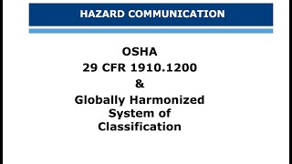 Hazard Communication Training amp Globally Harmonized System GHS [upl. by Carline134]