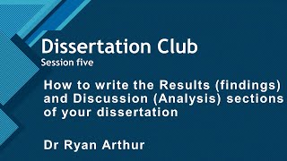 How to write the results findings and Discussion Analysis sections of your dissertation [upl. by Molloy]