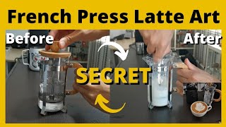 Secrets for French Press Latte Art with milk frothing ratio  How to [upl. by Olatha]