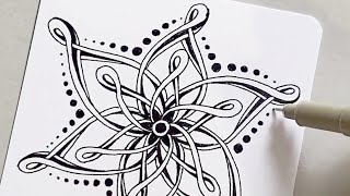 Beautiful Ratoon Pattern ❤️ shorts zentangleart ytshorts zendoodle mindfulart doodle easyart [upl. by Rheba647]